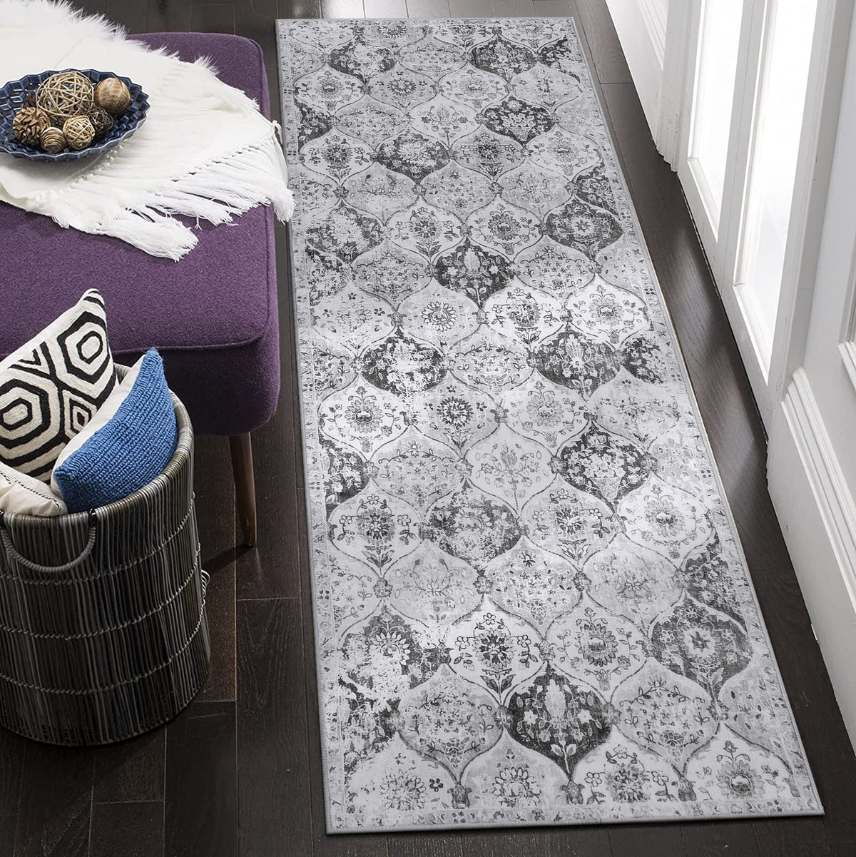 Lahome Moroccan Washable Small Area Rug, 3x5 Rug for Bedroom Living Room