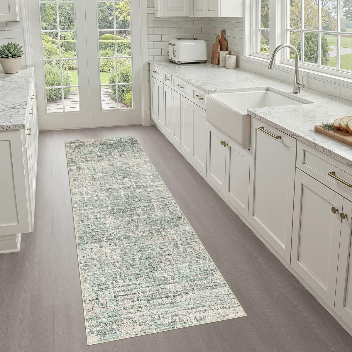 LOONGRUG 8x10 Area Rugs Washable Neutral Modern Rug for Living Room Brown