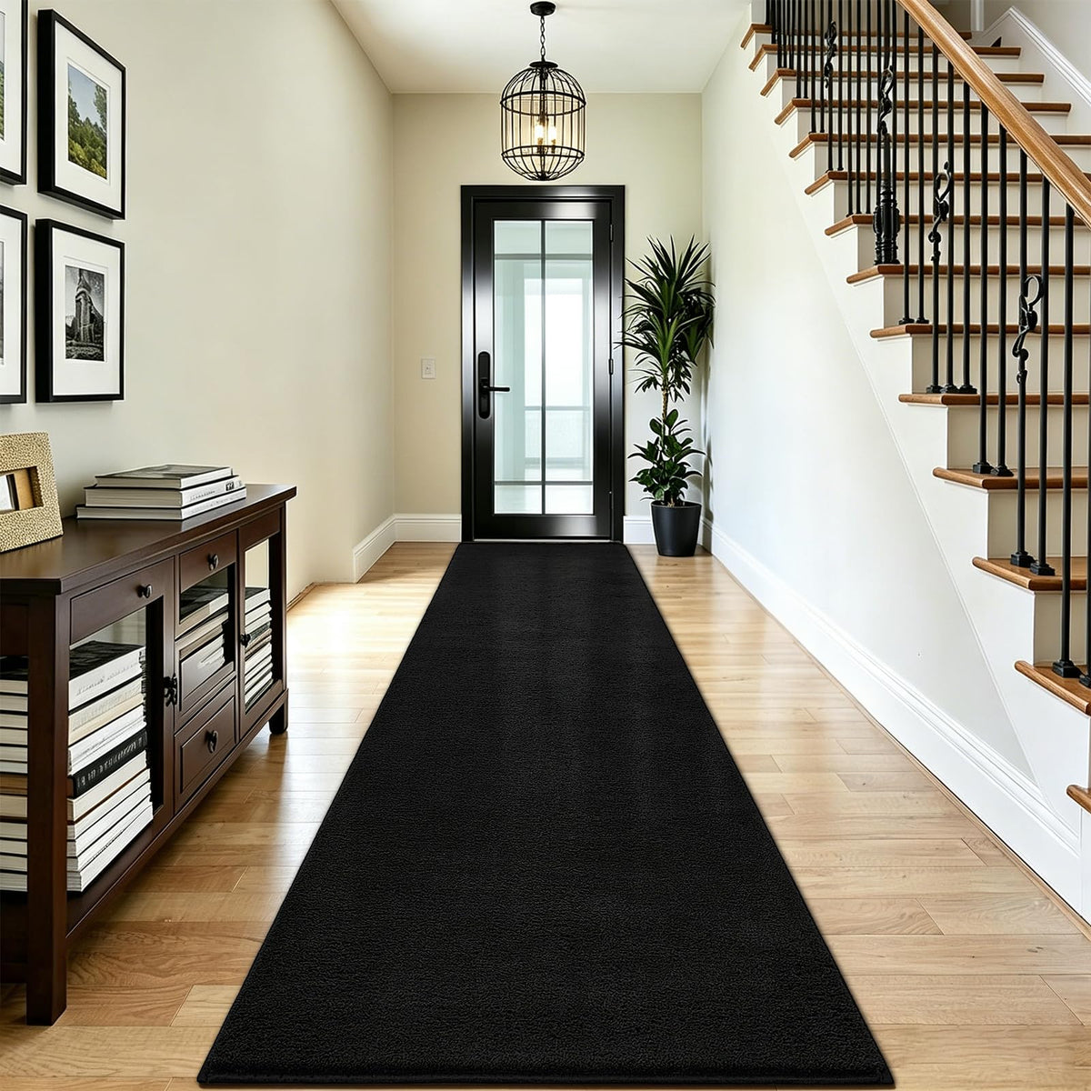 Vasofe Black Area Rugs for Living Room Bedroom, 4x6 Modern Memory Foam Rug