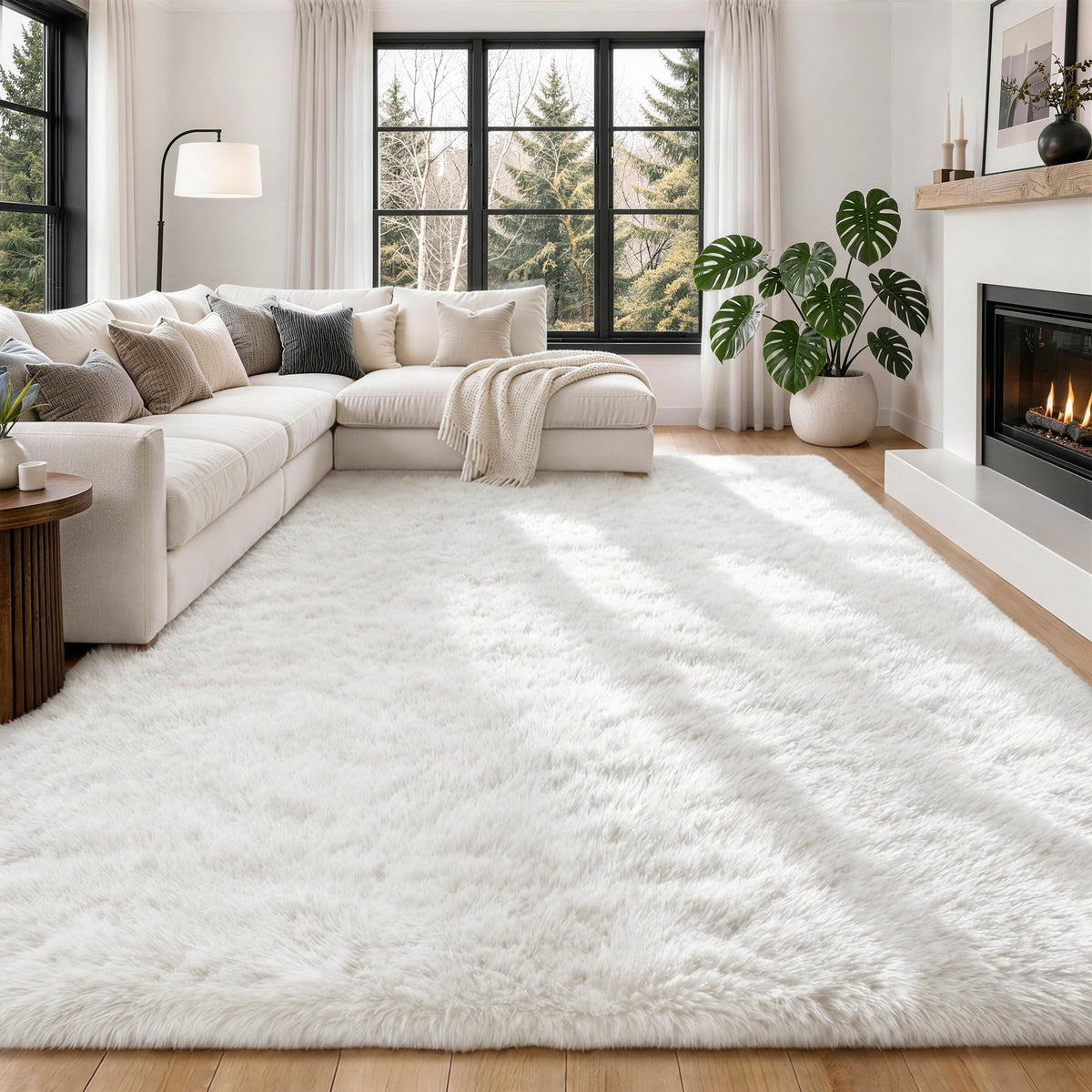 6x9 Area Rugs for Living Room Bedroom,Ultra Soft Fluffy Shag Rug Grey