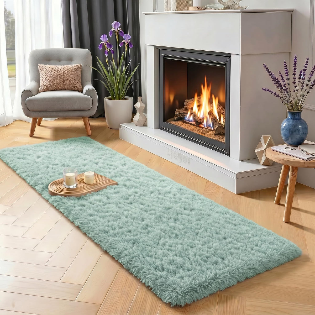 Rainbow Area Rugs for Girls Bedroom Fluffy Soft Vibrant Rugs Kids Playroom