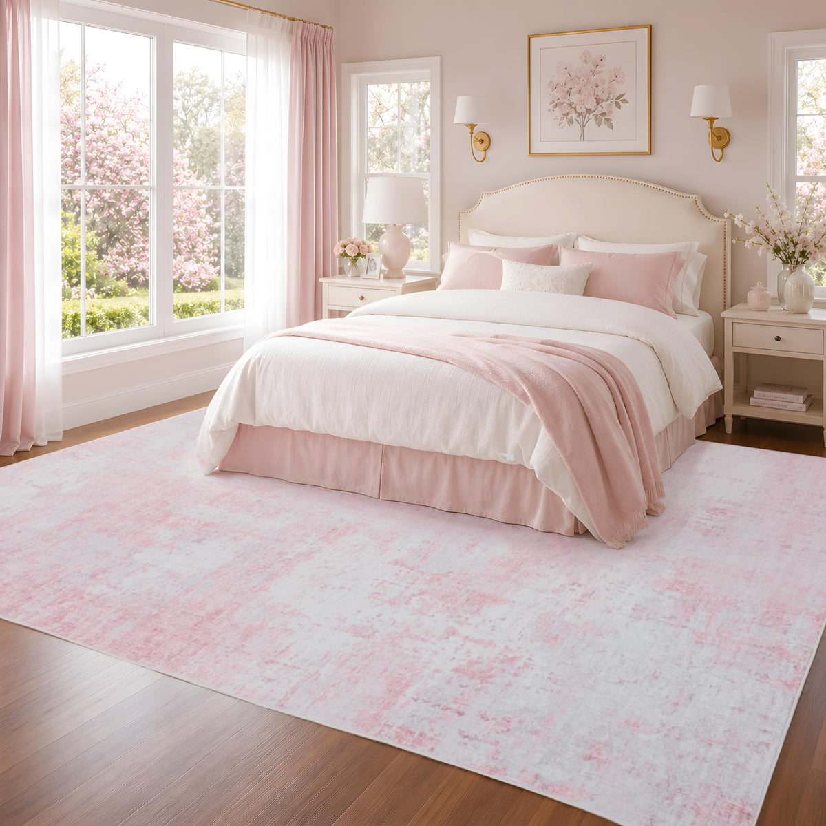 8x10 Area Rugs Living Room: Bedroom Vintage Washable Carpet Beige