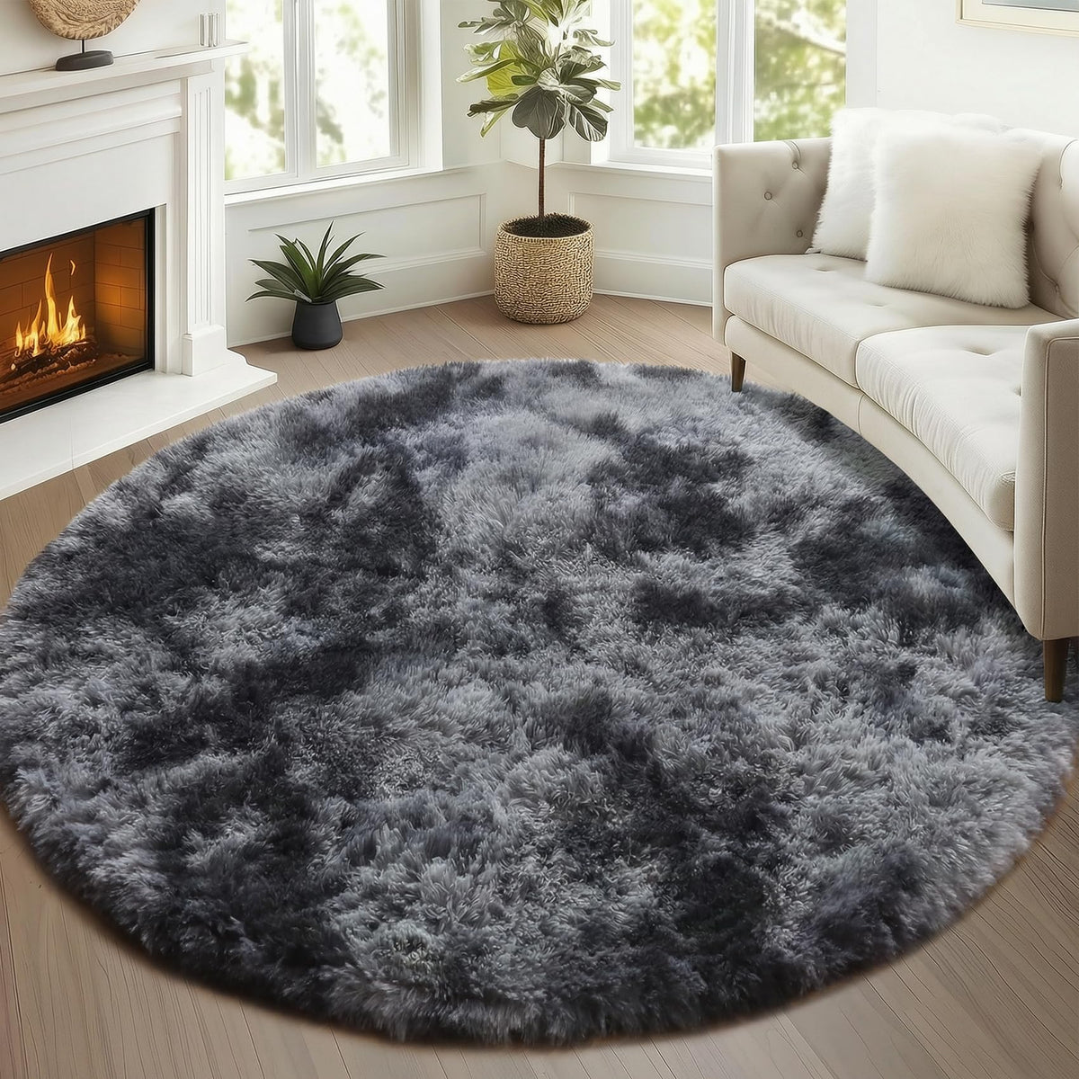 Runner Rugs for Bedroom Living Room, 2x6 Tie-Dyed Beige Hallway Area Rug