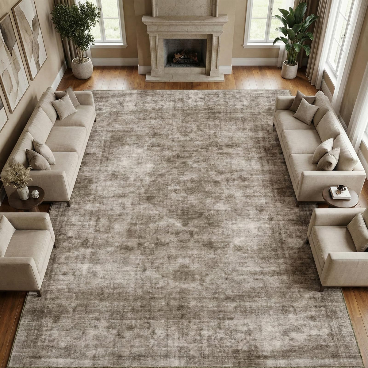 Homemate Washable Rug 9x12 Area Rugs - Vintage Rugs for Living Room