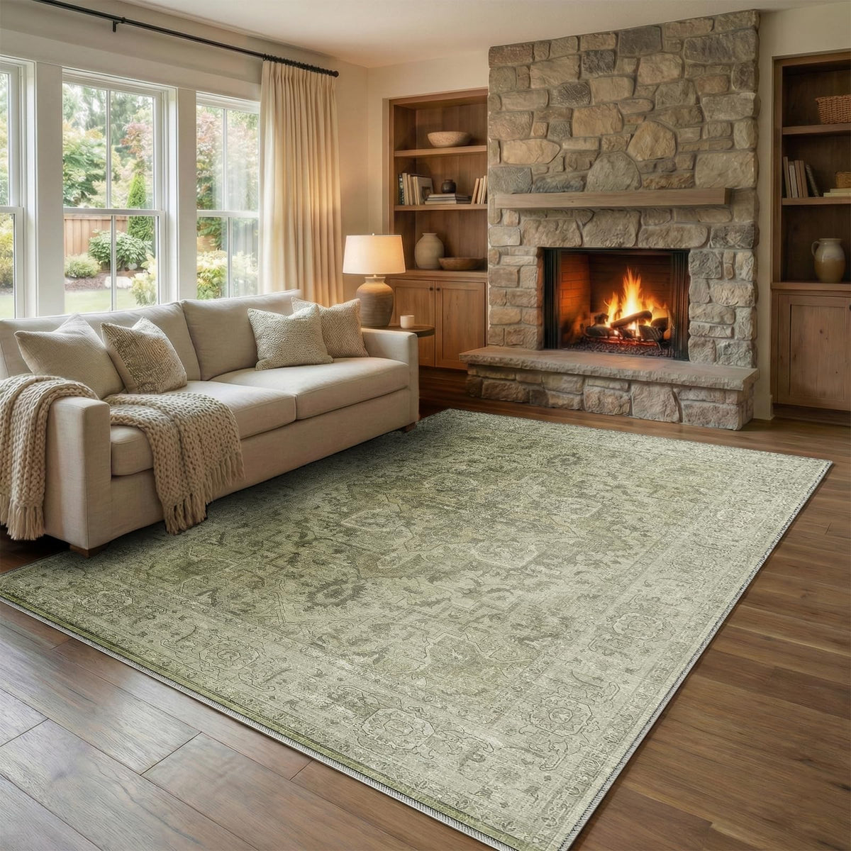 Homemate Washable Rug 9x12 Area Rugs - Vintage Rugs for Living Room