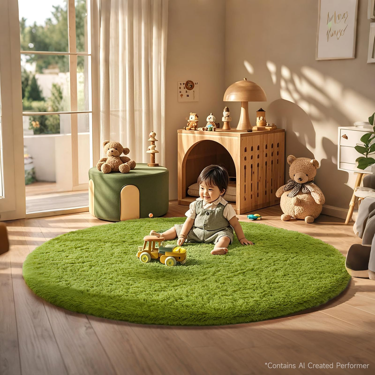 Ophanie 5x7 Area Rugs for Living Room Ivory, Fluffy Shag Large Fuzzy Plush Soft Rug, Shaggy Floor Big Carpets for Bedroom Nursery, Kids Home Decor Aesthetic with Over 99 pcs Pile fibers