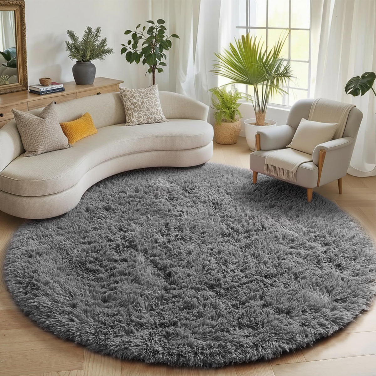 Runner Rugs for Bedroom Living Room, 2x6 Tie-Dyed Beige Hallway Area Rug