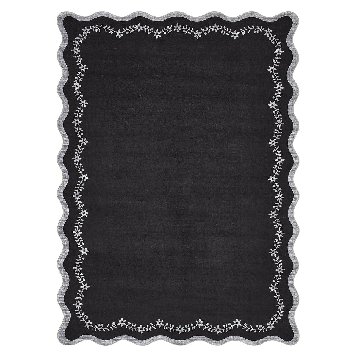 GarveeHome 5x7 Scalloped Area Rug Jute Washable Bedroom Living Room Rug