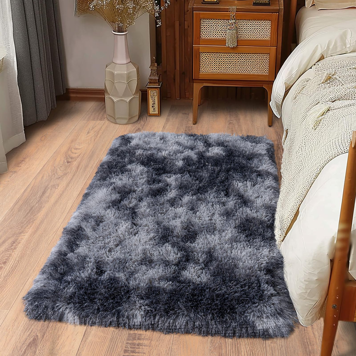 Soft Runner Rugs for Bedroom Hallway 2x6 Beige Fluffy Shag Washable