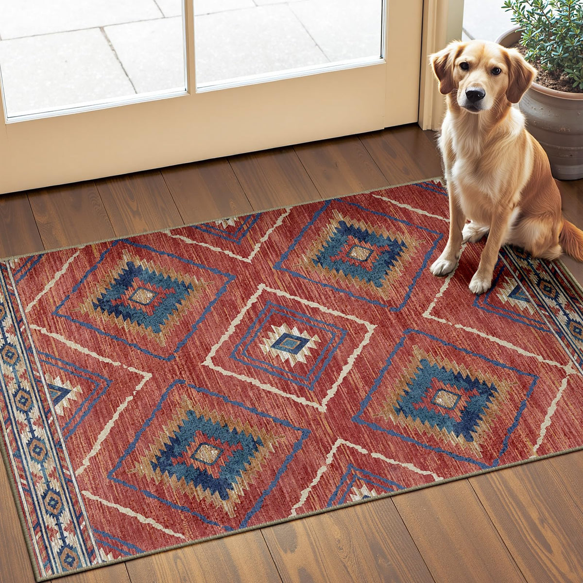 BESTSWEETIE 5'x7' Washable Area Rug for Living Room Bedroom Lightpink