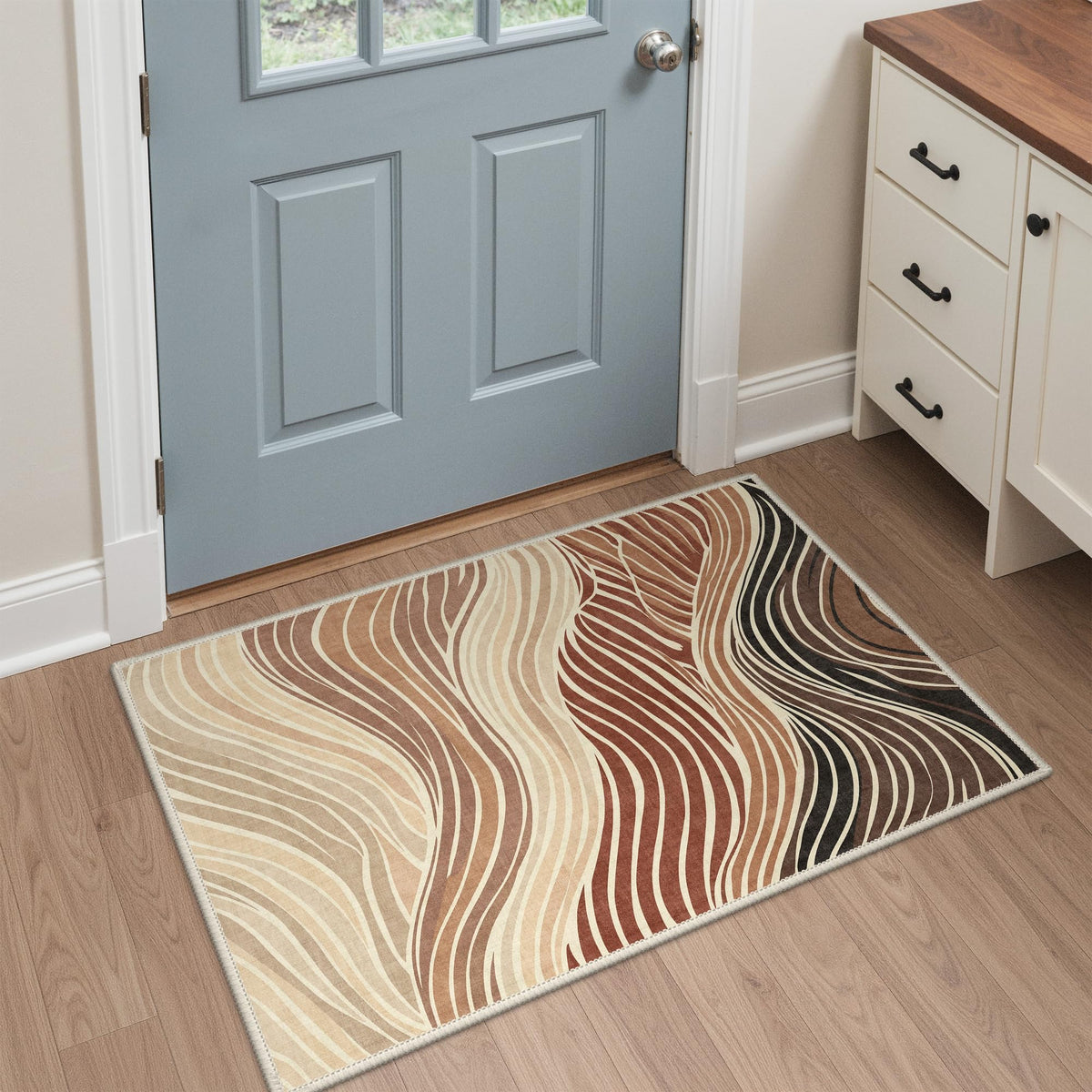 BEIMO 5x7 Green Abstract Area Rug, Washable Non-Slip for Bedroom
