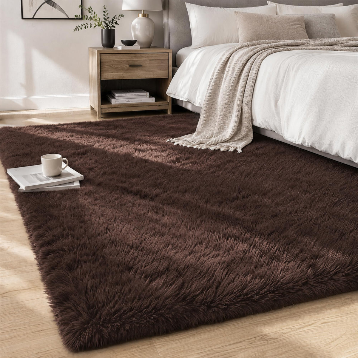 6x9 Area Rugs for Living Room Bedroom,Ultra Soft Fluffy Shag Rug Grey