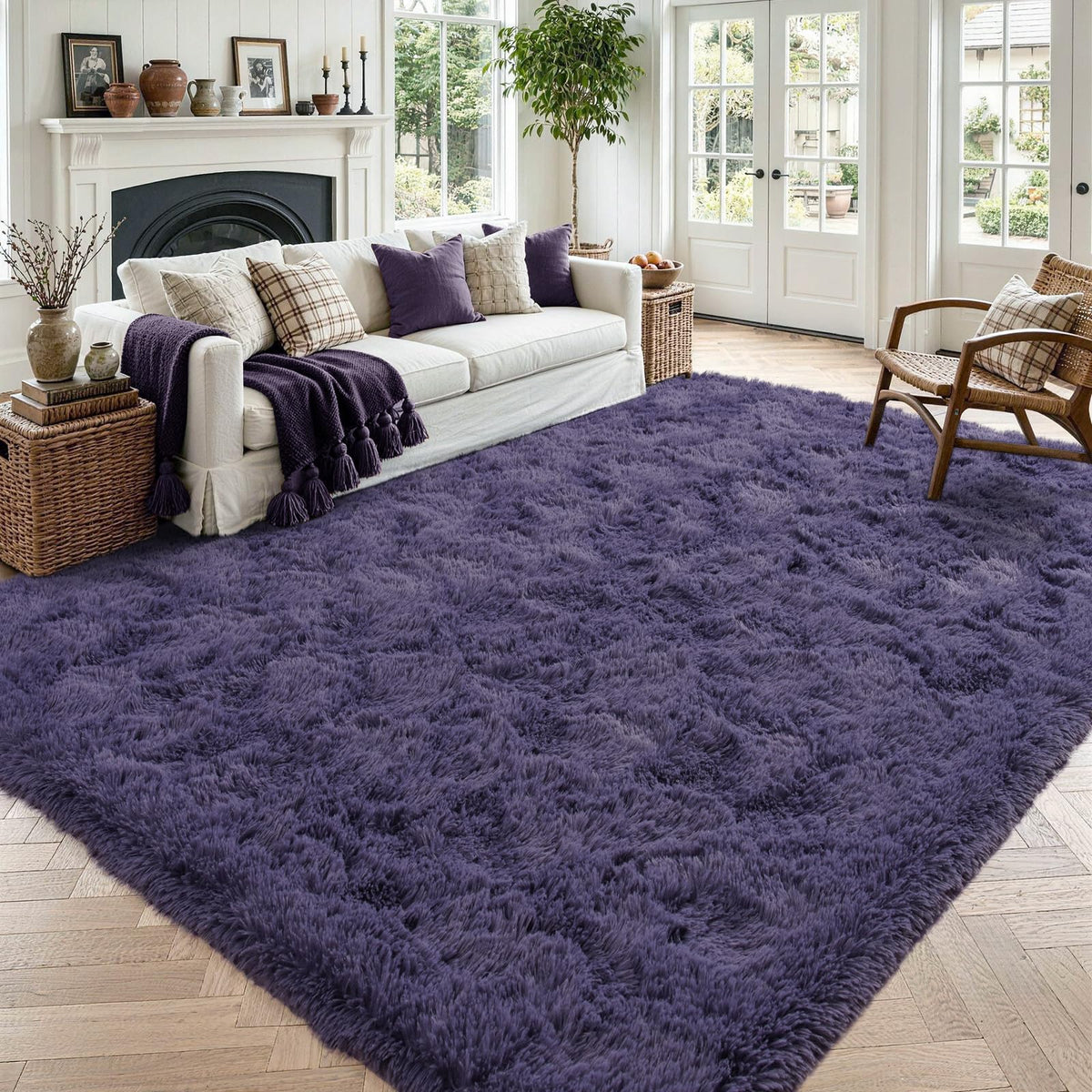 Noahas 2x6 Black Fluffy Soft Runner Rug Non-Slip for Bedroom Dorm Hallway