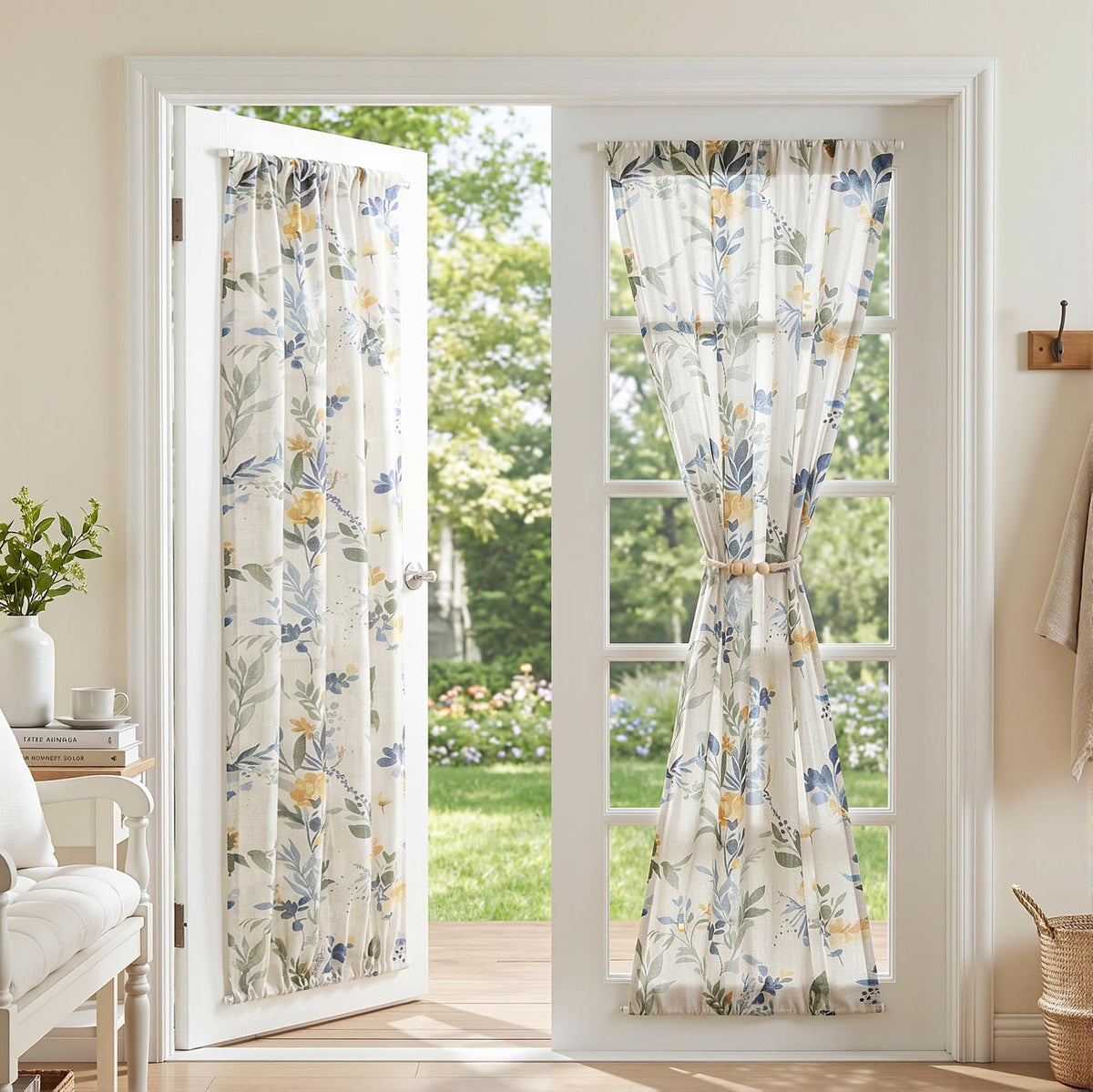 MYSKY HOME Sheer Linen Curtains 84 Inch Length Light Filtering 2 Panels