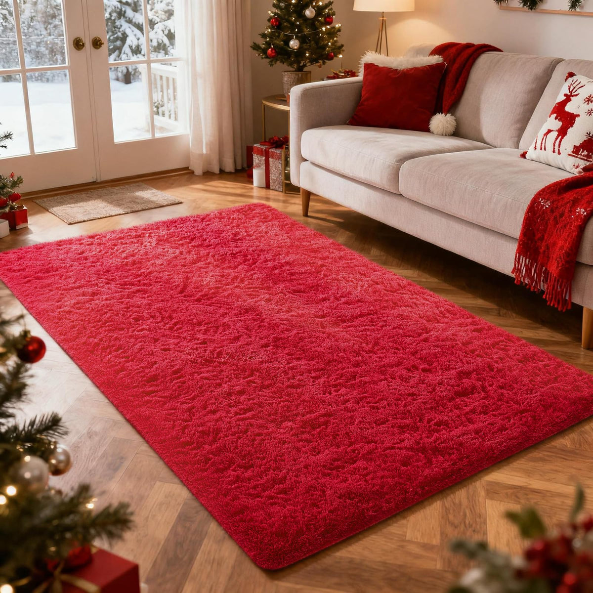 Ophanie Area Rugs for Living Room Bedroom, Washable Non-Slip Fluffy Soft Grey Shag Carpet, Indoor Floor Gray 4x6 Fuzzy Shaggy Living Room Plush Rug for Kids Home Dorm Decor Aesthetic