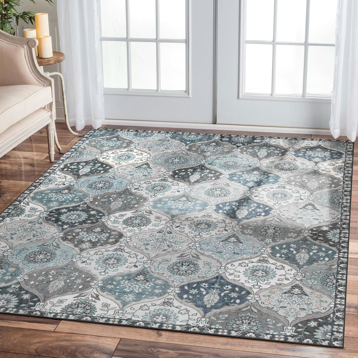 Lahome Moroccan Washable Small Area Rug, 3x5 Rug for Bedroom Living Room