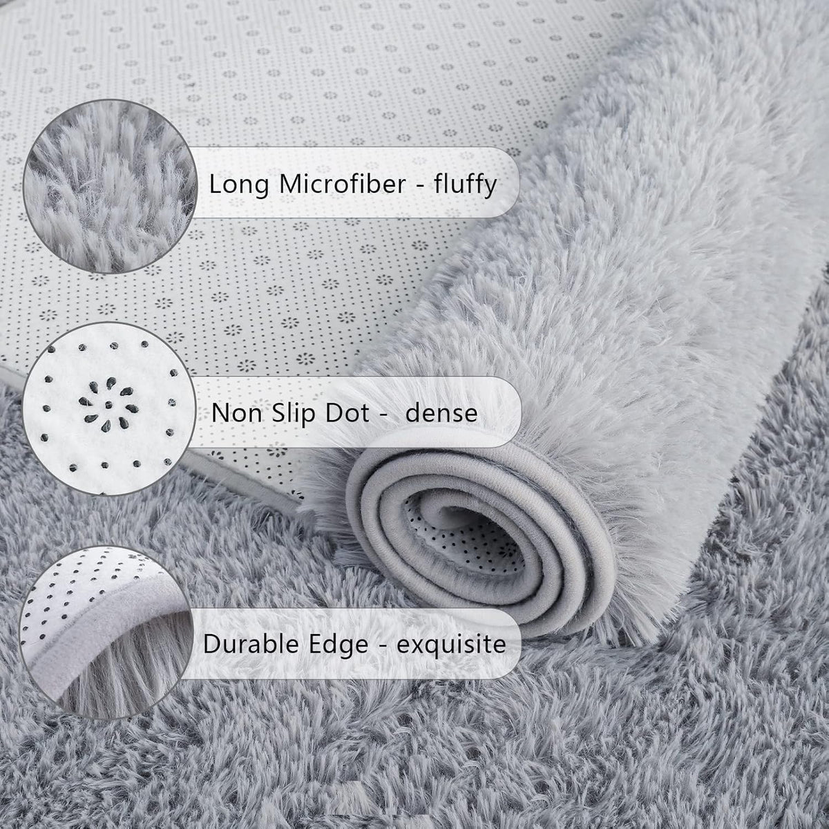 Chicrug Soft Runner Rug for Bedroom Living Room Plush Fluffy Rugs 2x6
