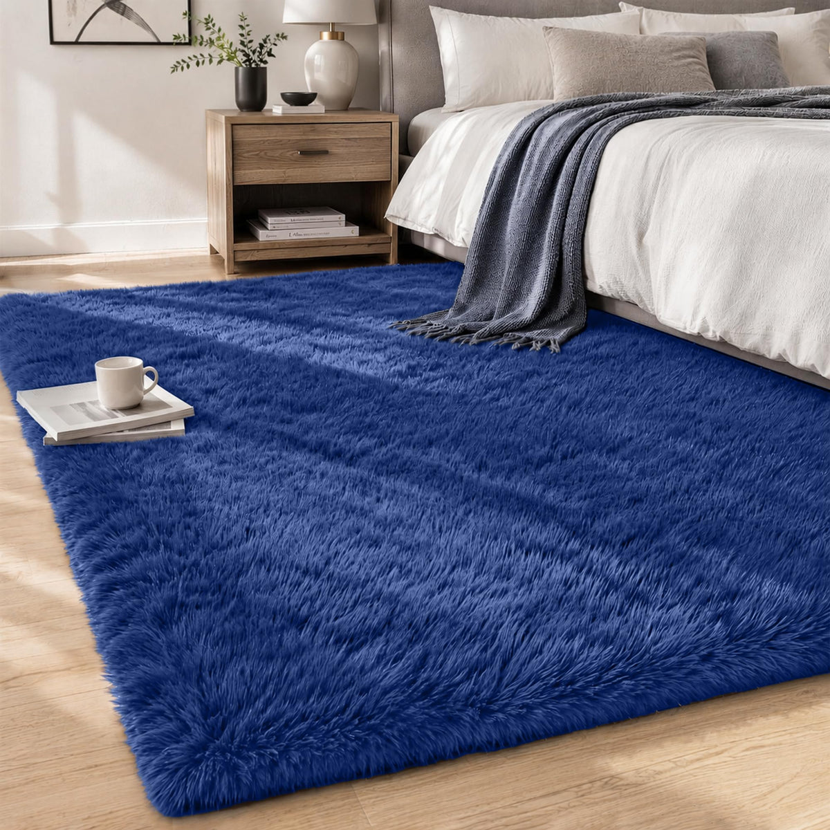 6x9 Area Rugs for Living Room Bedroom,Ultra Soft Fluffy Shag Rug Grey