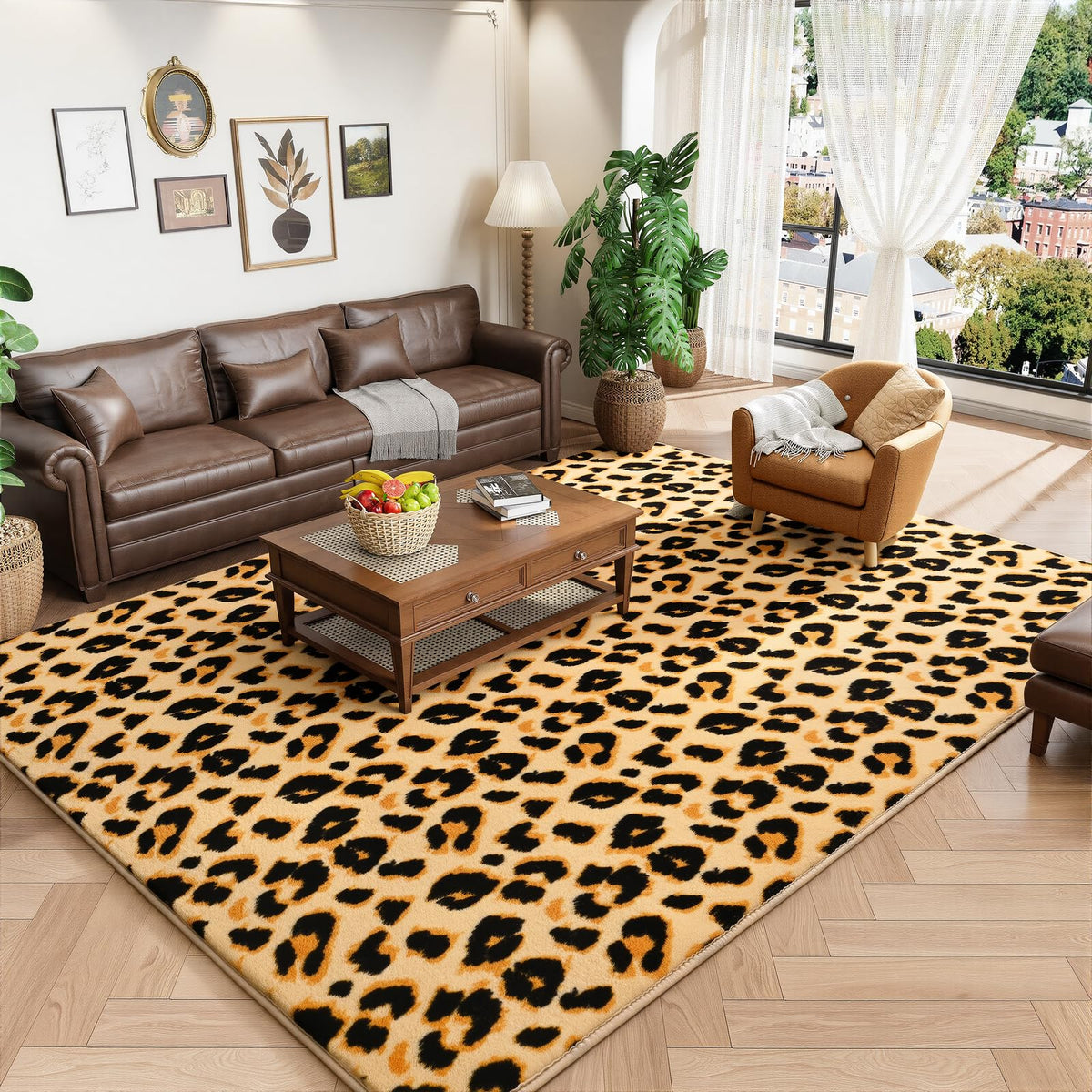 Amearea Modern Area Rugs for Bedroom Living Room, 4x6 Black Memory Foam Rug