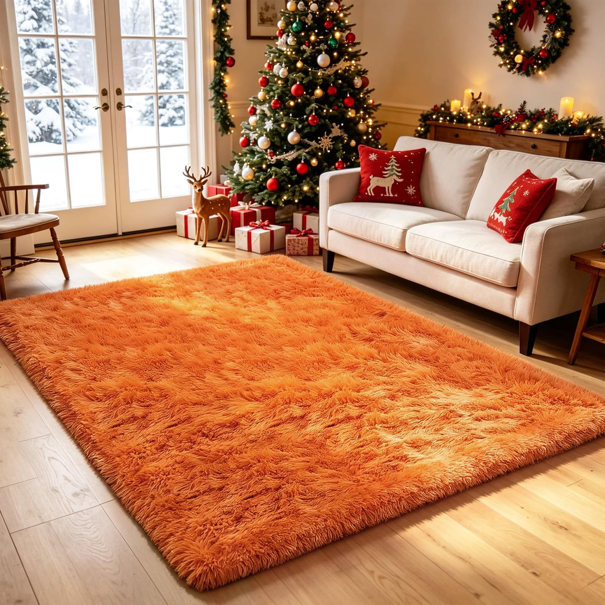 8x10 Area Rugs for Living Room,Light Grey Large Shaggy Soft Plush Furry Rug