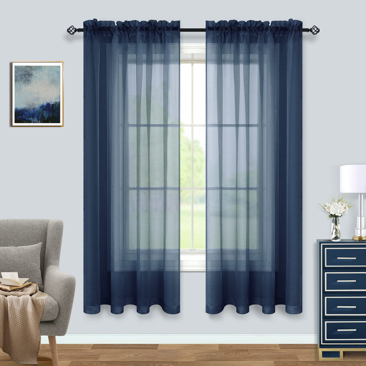 Pitalk Terracotta Curtains 84 Inch Length for Living Room 2 Panel Sets Rod Pocket Sheer Curtains for Living Room Rust Burnt Orange Red