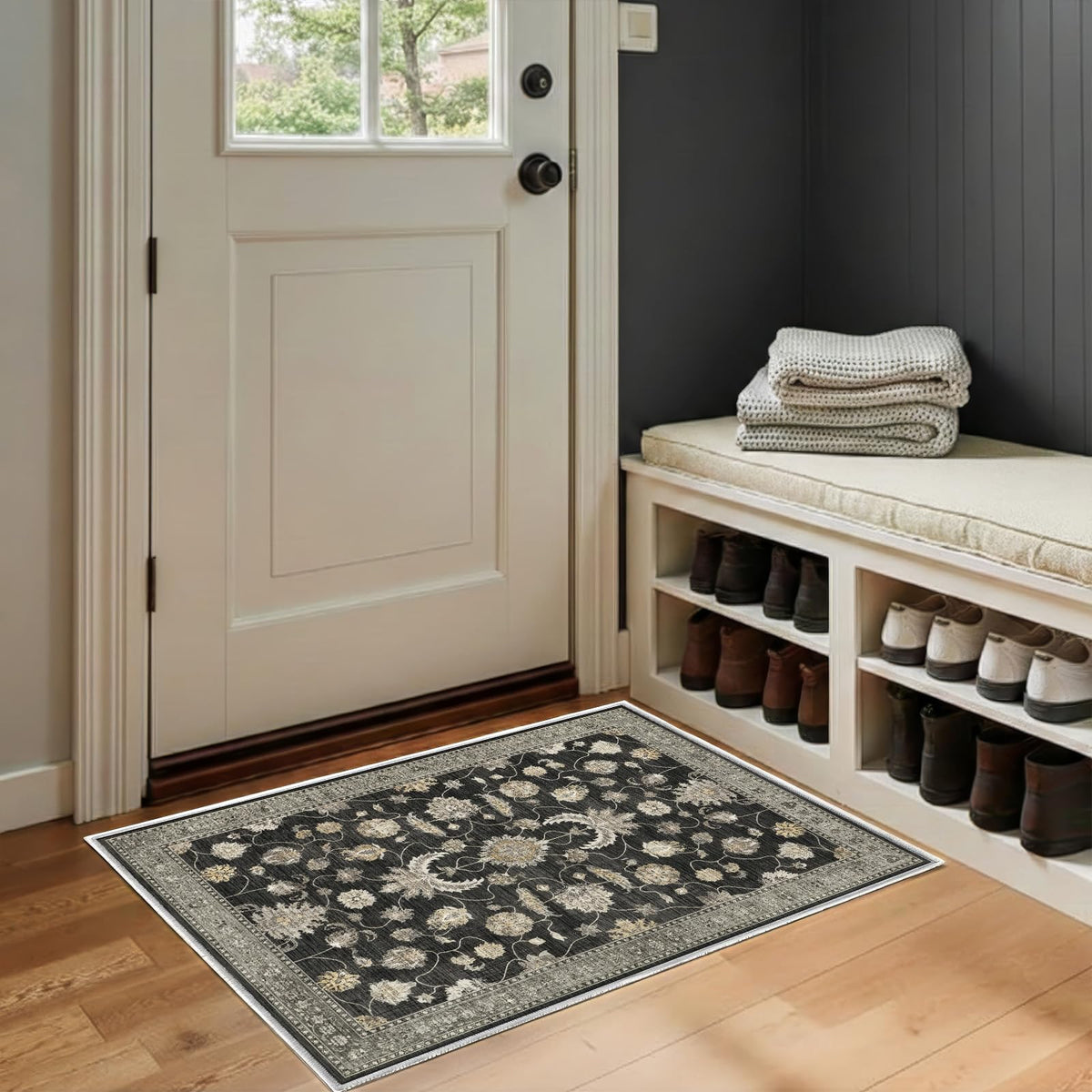 8x10 Area Rugs Living Room: Bedroom Vintage Washable Carpet Beige