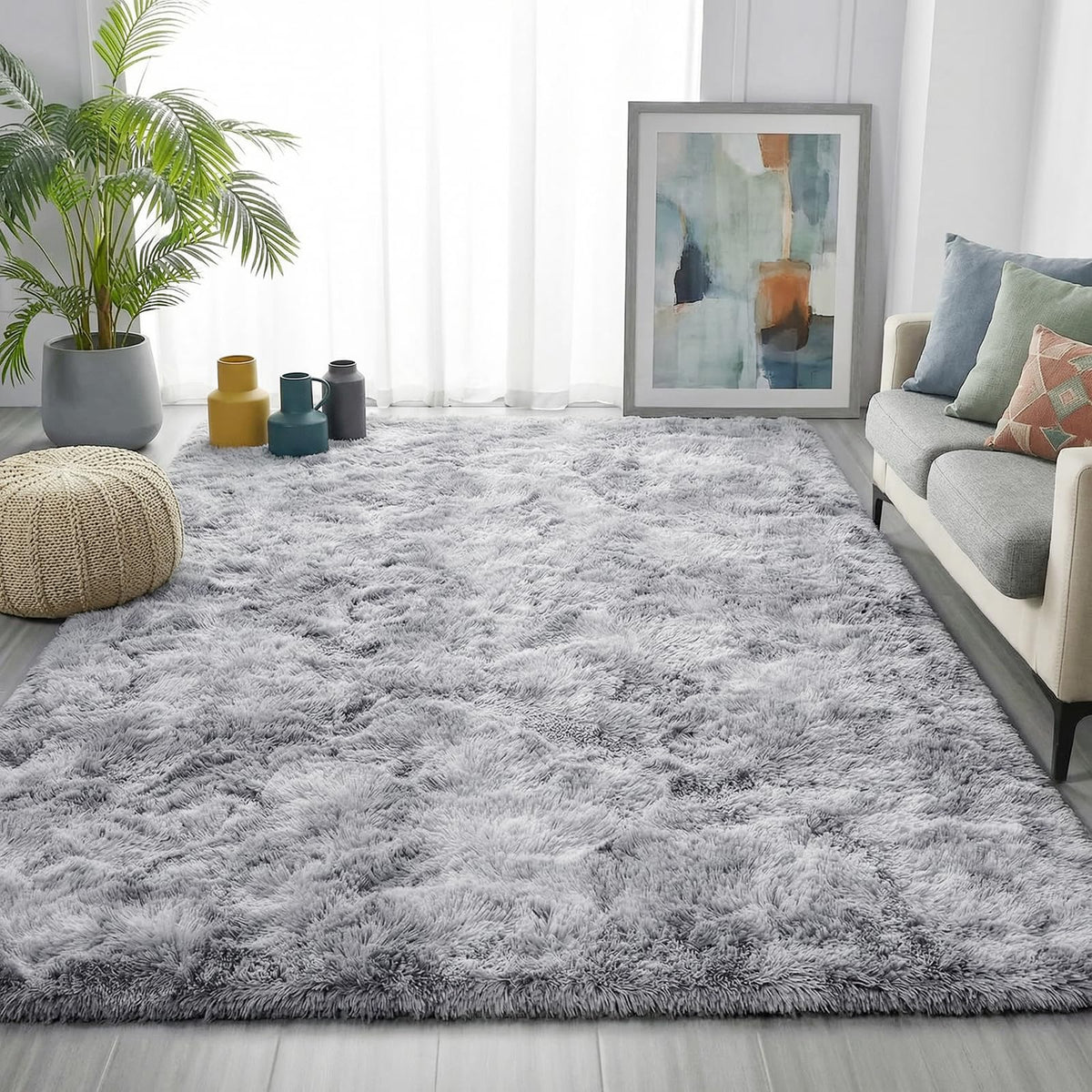 Rainbow Area Rugs for Girls Bedroom Fluffy Soft Vibrant Rugs Kids Playroom