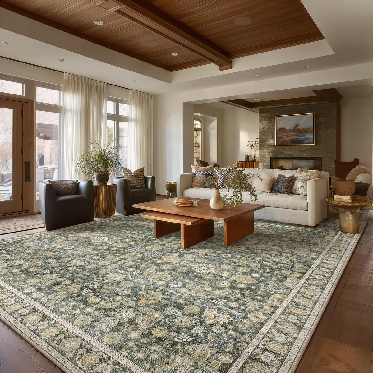 Machine Washable Rugs for Living Room: 8x10 Area Rugs for Bedroom