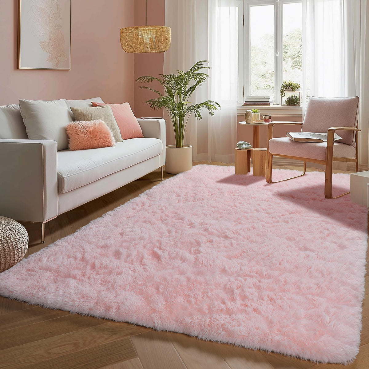 Rainbow Area Rugs for Girls Bedroom Fluffy Soft Vibrant Rugs Kids Playroom