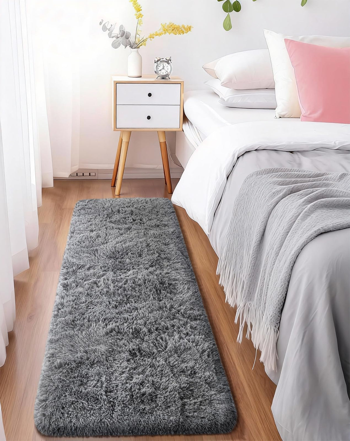 Ophanie 5x7 Area Rugs for Living Room Ivory, Fluffy Shag Large Fuzzy Plush Soft Rug, Shaggy Floor Big Carpets for Bedroom Nursery, Kids Home Decor Aesthetic with Over 99 pcs Pile fibers