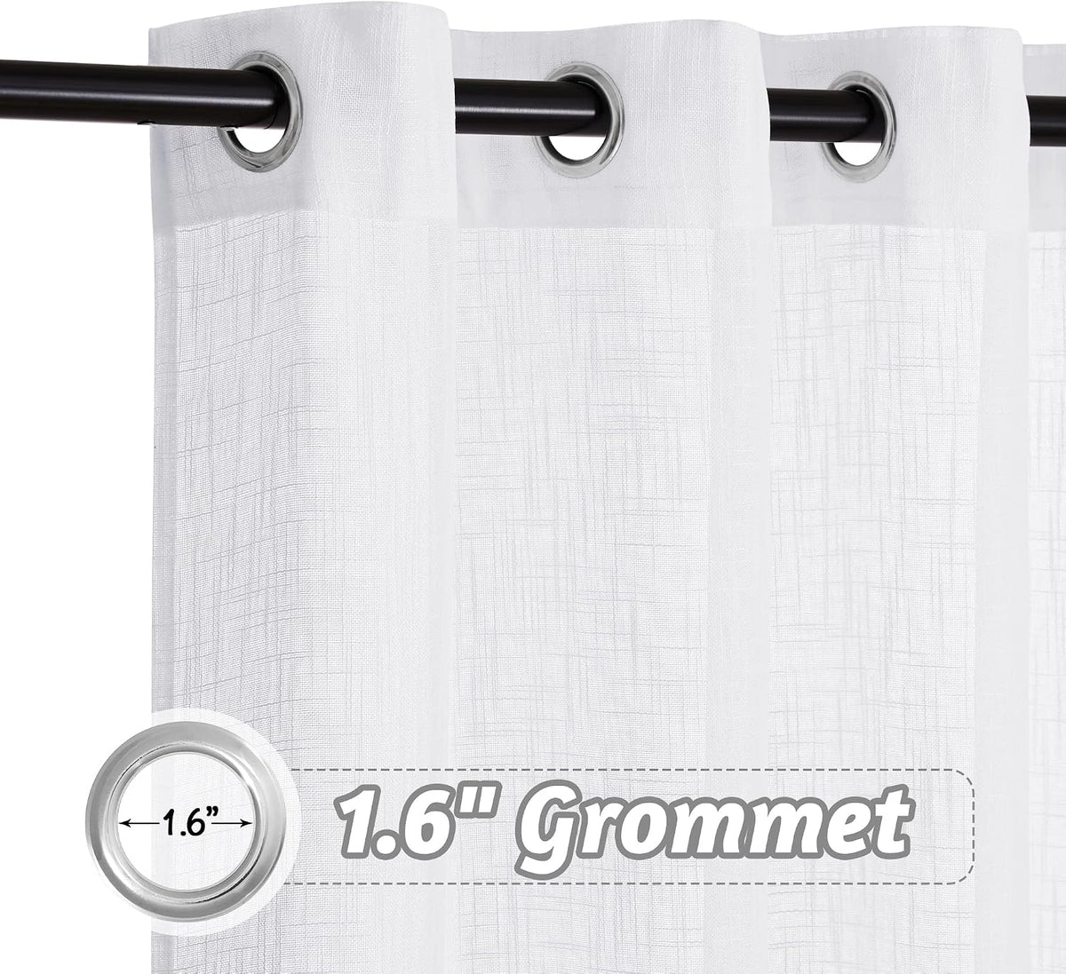 RYB HOME Sliding Patio Door Sheer Curtains, Extra Wide Room Divider Drape