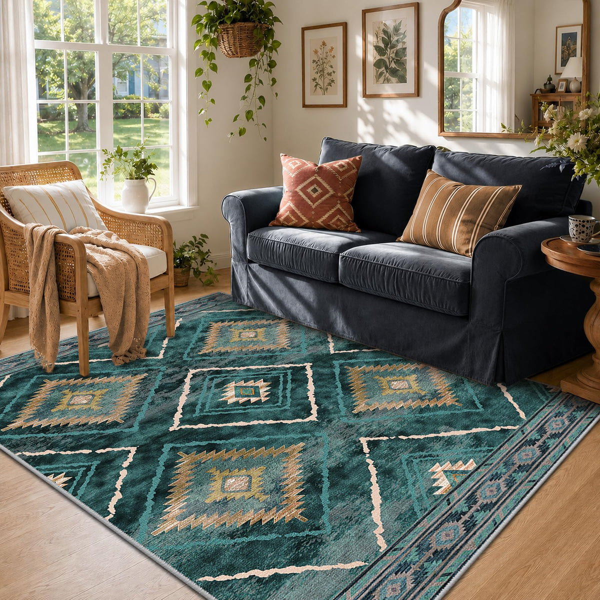 BESTSWEETIE 5'x7' Washable Area Rug for Living Room Bedroom Lightpink