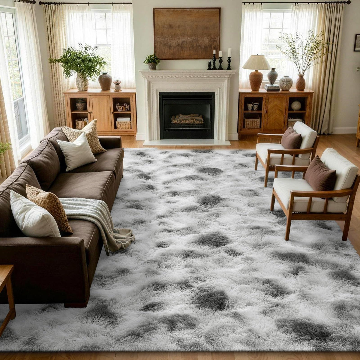 Noahas 2x6 Black Fluffy Soft Runner Rug Non-Slip for Bedroom Dorm Hallway