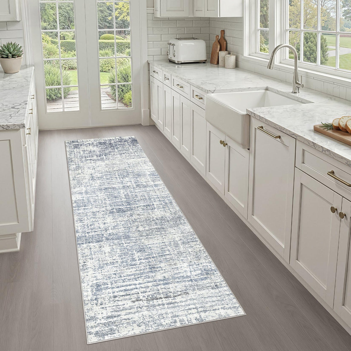 LOONGRUG 8x10 Area Rugs Washable Neutral Modern Rug for Living Room Brown