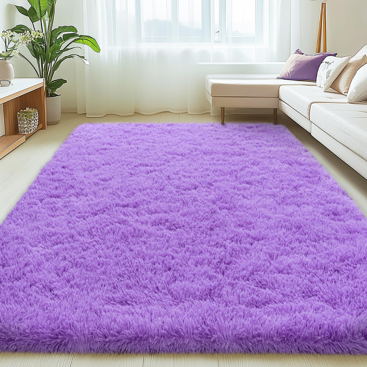 Mugorn 8x10 Area Rugs for Living Room, Large Fluffy Black Rugs for Bedroom