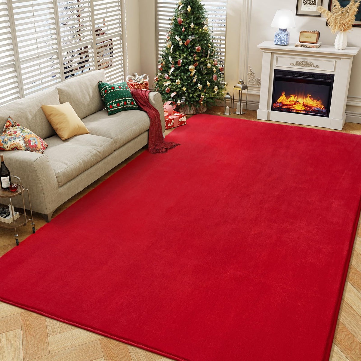 Amearea Modern Area Rugs for Bedroom Living Room, 4x6 Black Memory Foam Rug