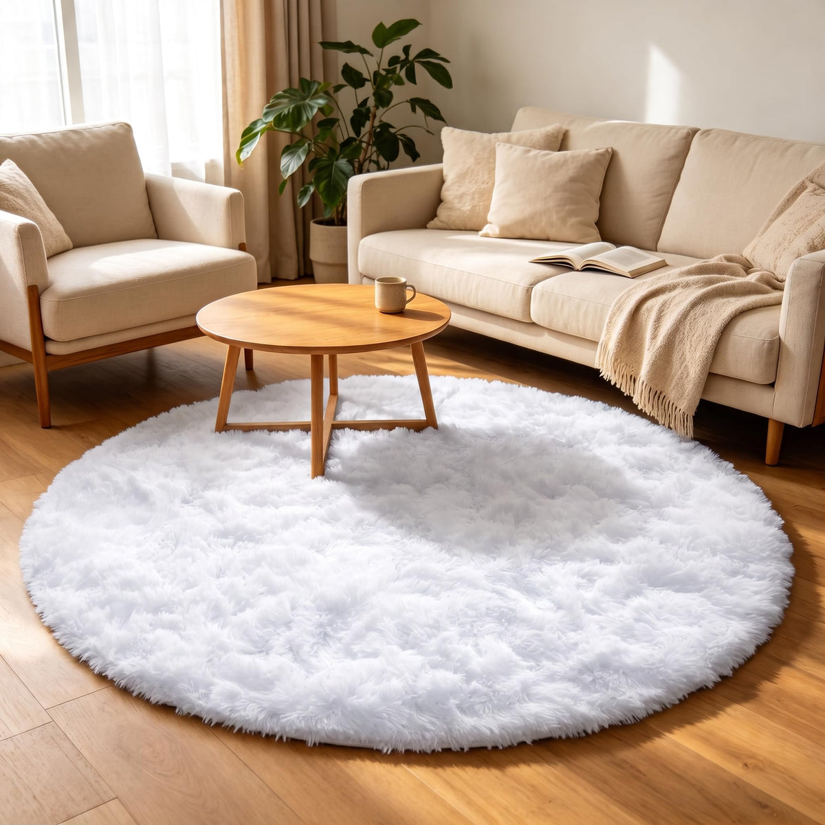 Runner Rugs for Bedroom Living Room, 2x6 Tie-Dyed Beige Hallway Area Rug