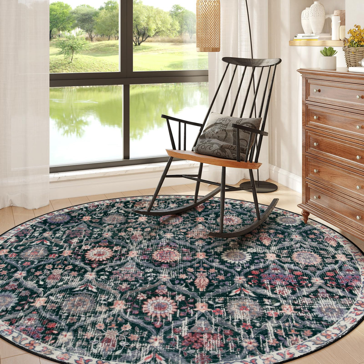Lahome Moroccan Washable Small Area Rug, 3x5 Rug for Bedroom Living Room