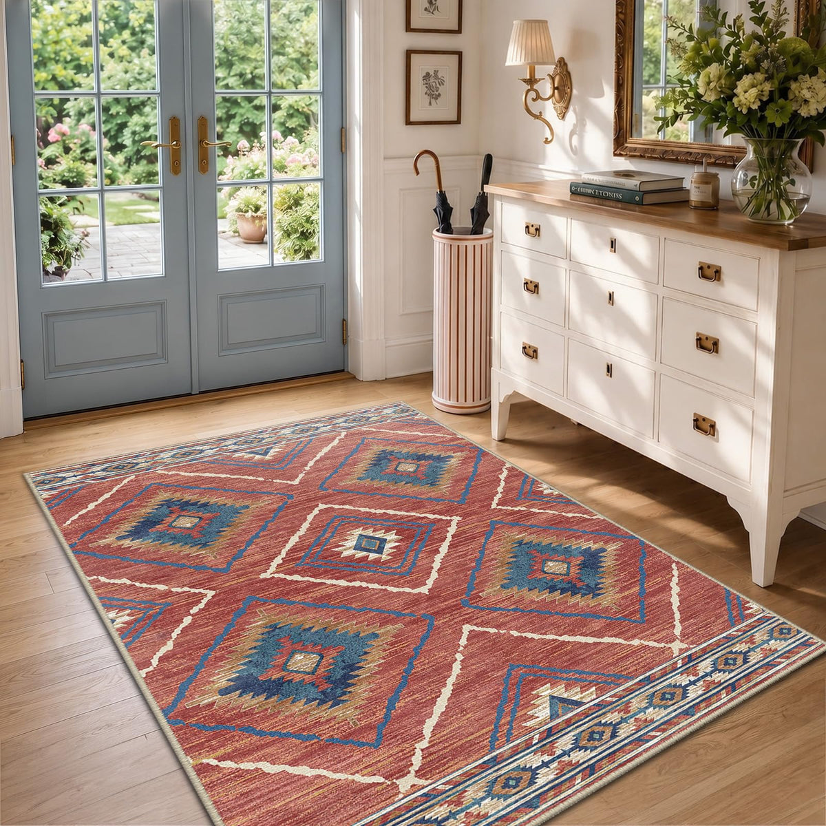 BESTSWEETIE 5'x7' Washable Area Rug for Living Room Bedroom Lightpink