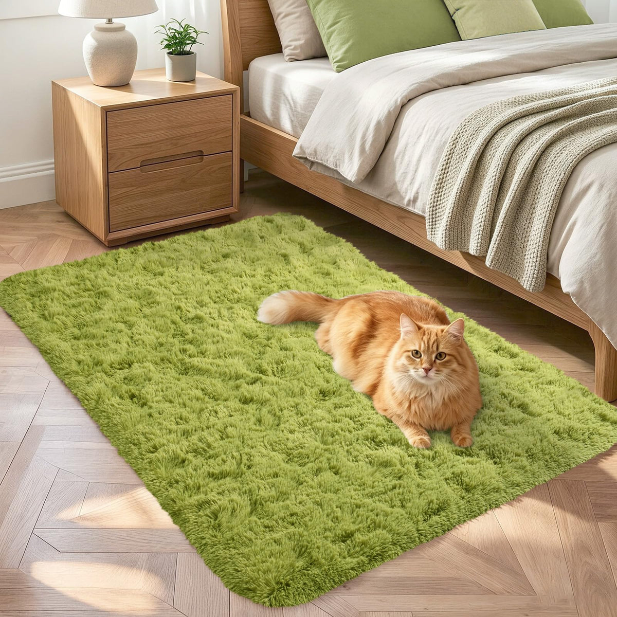 Noahas 2x6 Black Fluffy Soft Runner Rug Non-Slip for Bedroom Dorm Hallway