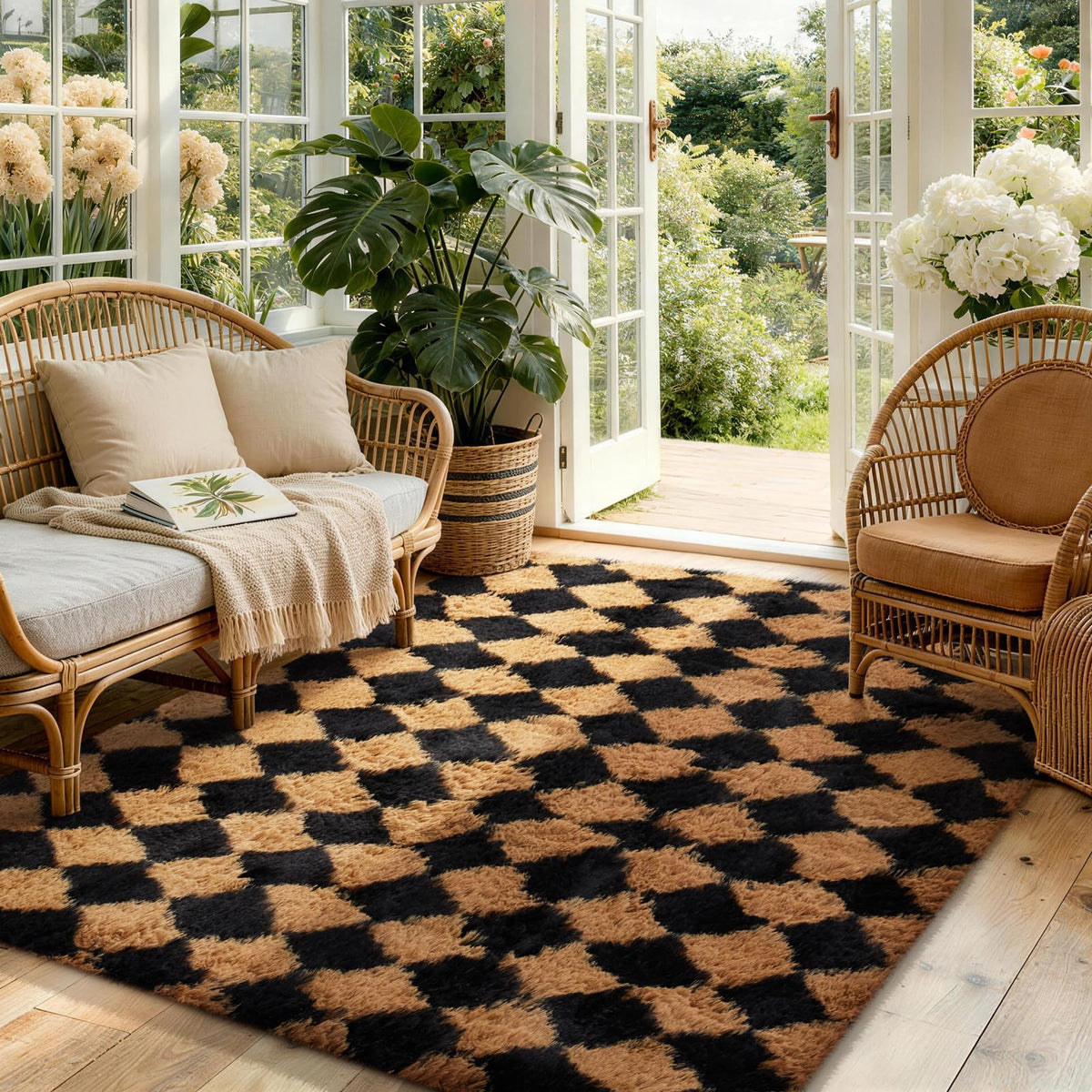 Ophanie 5x7 Area Rugs for Living Room Ivory, Fluffy Shag Large Fuzzy Plush Soft Rug, Shaggy Floor Big Carpets for Bedroom Nursery, Kids Home Decor Aesthetic with Over 99 pcs Pile fibers