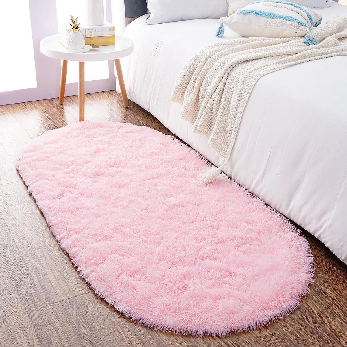 Noahas 2x6 Black Fluffy Soft Runner Rug Non-Slip for Bedroom Dorm Hallway