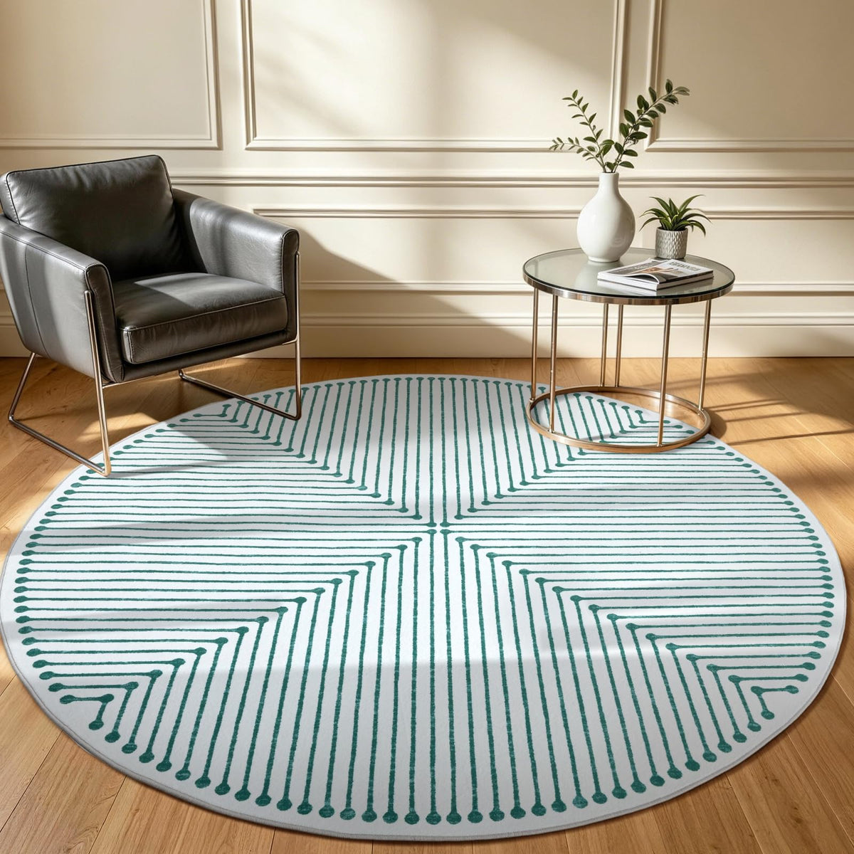 YIHOUSE Washable 5x7 Area Rugs for Living Room, Black and White Striped Rug for Bedroom Playroom Non Slip Low Pile, Soft Modern Geometric Carpet for Entryway Home Office Decor