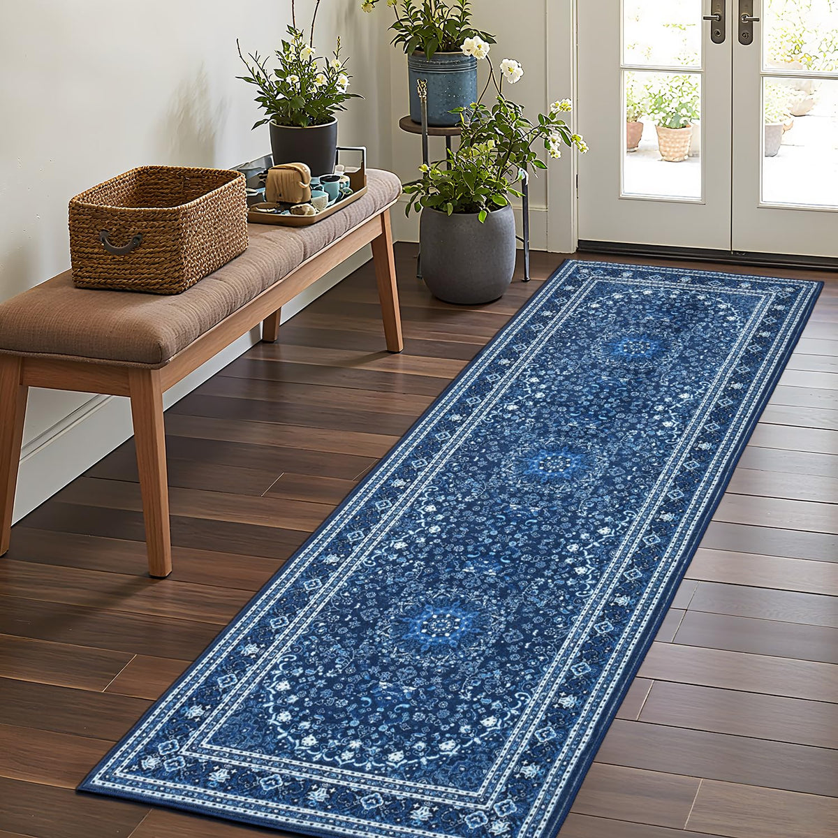 Lessymo 8 x 10 Area Rugs for Living Room, Machine Washable Rug Grey White