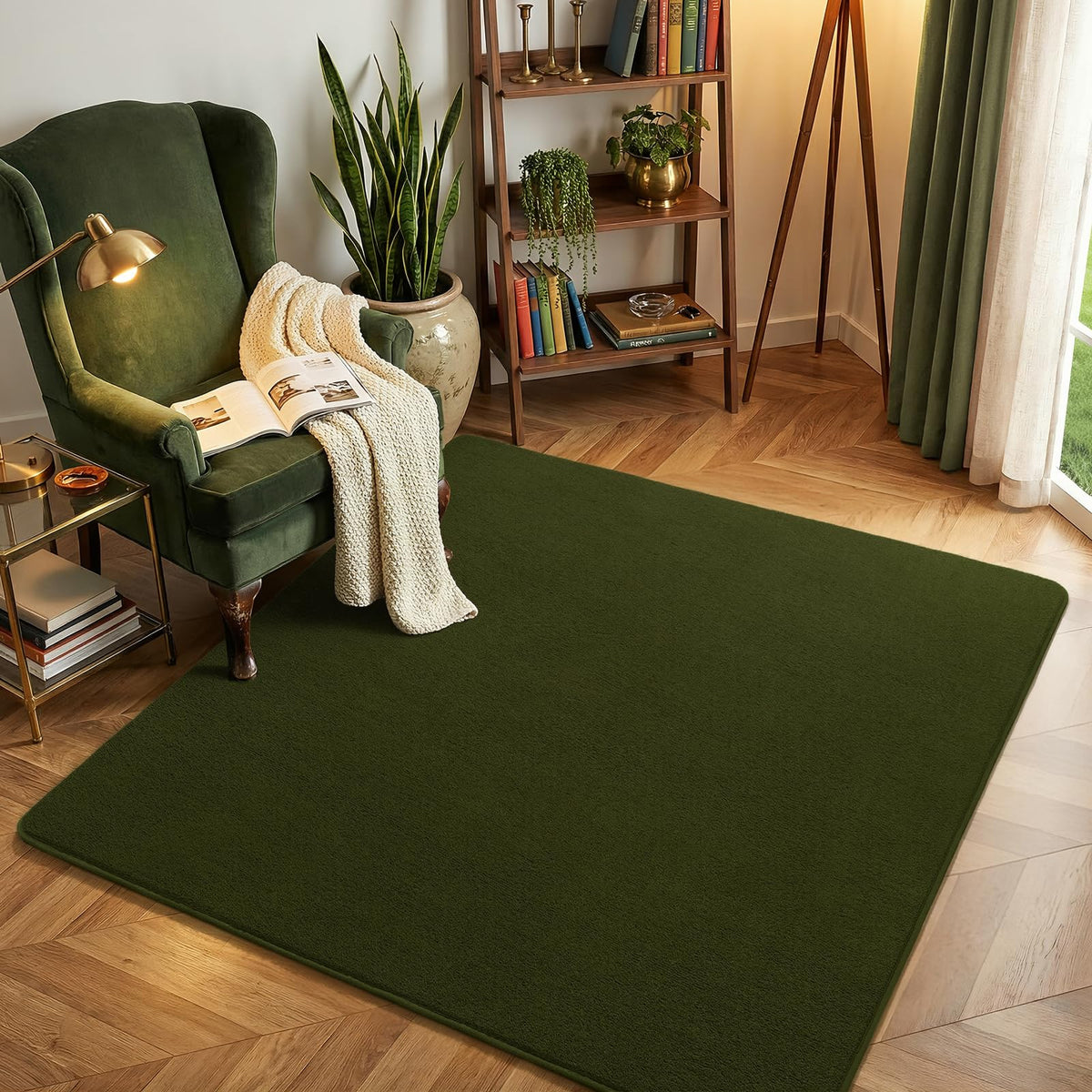 Amearea Modern Area Rugs for Bedroom Living Room, 4x6 Black Memory Foam Rug