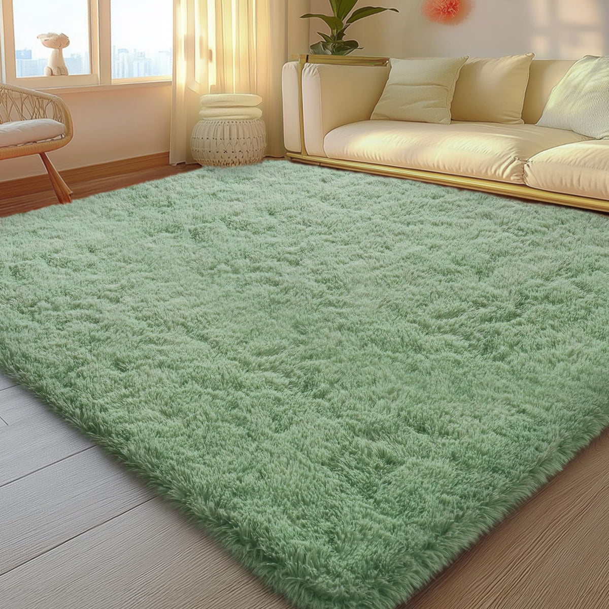 Mugorn 8x10 Area Rugs for Living Room, Large Fluffy Black Rugs for Bedroom
