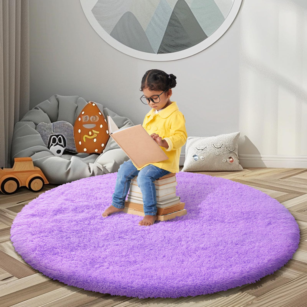 8x10 Area Rugs for Living Room,Light Grey Large Shaggy Soft Plush Furry Rug