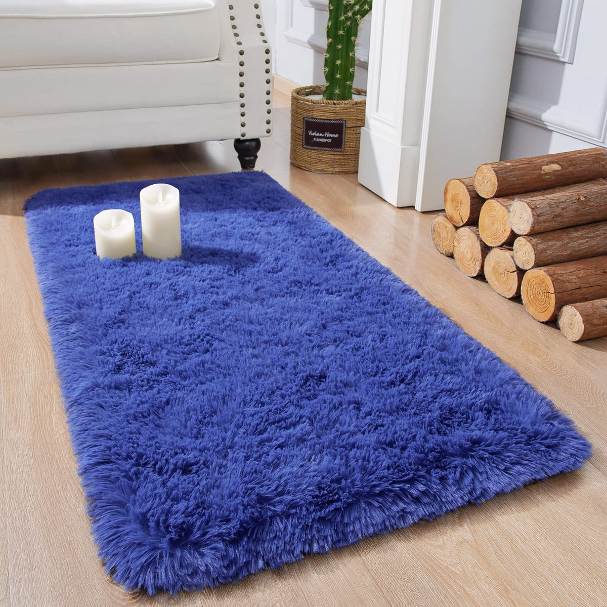 Chicrug Soft Runner Rug for Bedroom Living Room Plush Fluffy Rugs 2x6
