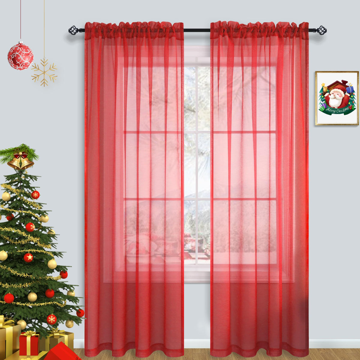 Pitalk Terracotta Curtains 84 Inch Length for Living Room 2 Panel Sets Rod Pocket Sheer Curtains for Living Room Rust Burnt Orange Red