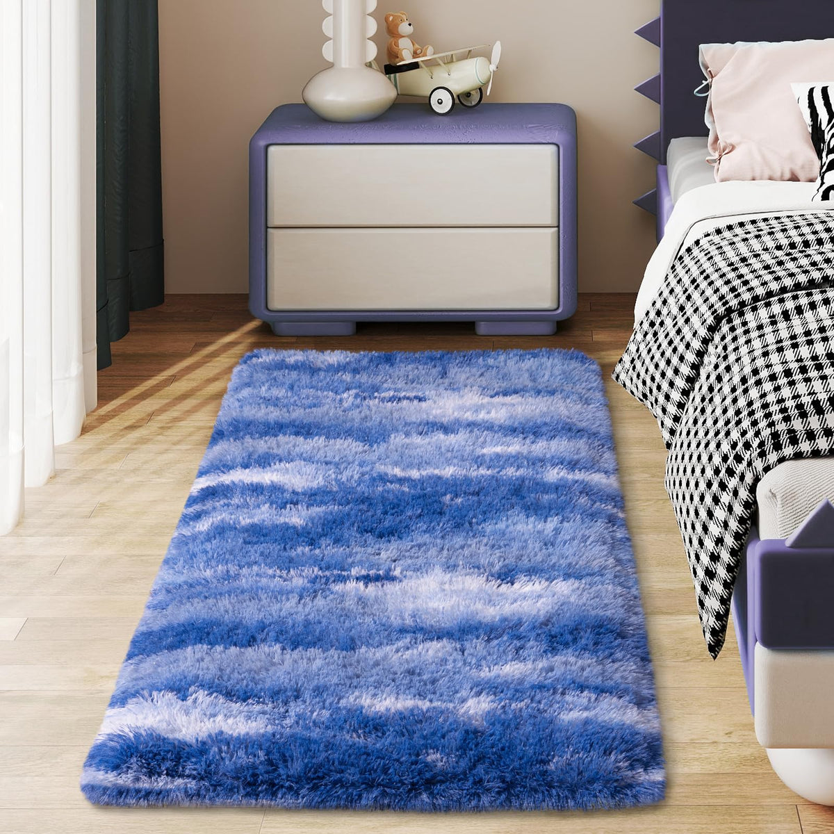 Soft Runner Rugs for Bedroom Hallway 2x6 Beige Fluffy Shag Washable